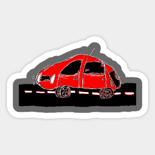 car childrens drawing pencil pixelart Sticker